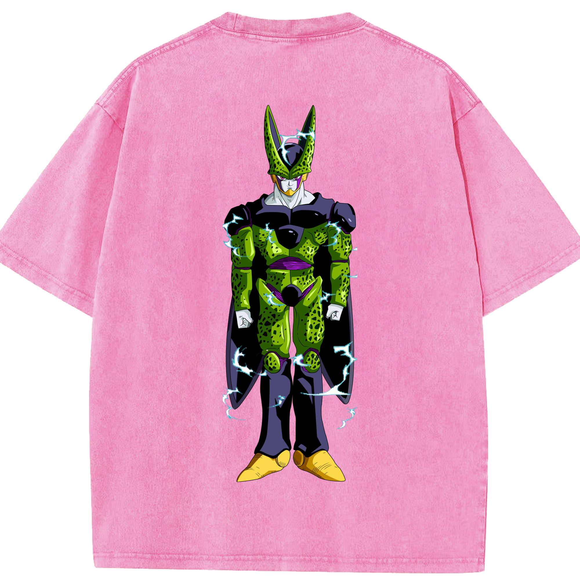（画像用） ドラゴンボール セル DRAGON BALL Cell 綿100% ヴィンテージ風 半袖Tシャツ（背面プリント）
